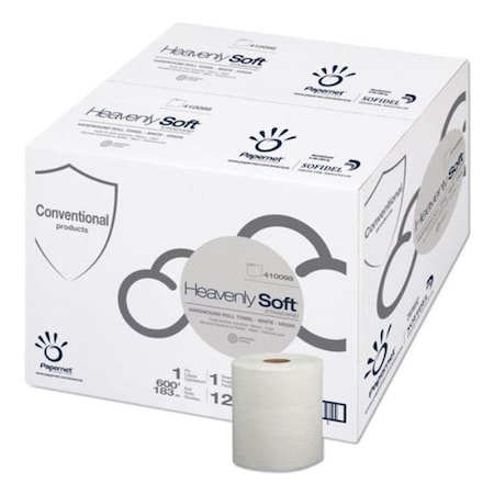 Papernet 7.8 in. x 600 ft. Heavenly Soft Hardwound Paper Towel, White - 12 Count SOD410098